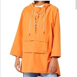 NWT Barbour x Alexachung Pip Lace Up Hooded Waterproof Jacket Marigold Size 8